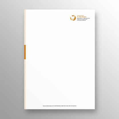 Briefbogen 1seitig orange mit Praxislogo